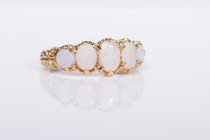 pearl gold diamond ring